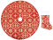 vidaXL Luxus Weihnachtsbaumdecke mit Socke Christbaumdecke Weihnachtsdeko Weihnachtsbaum Rock Decke Bodenmatte Tannenbaumdecke Rot 150cm Stoff