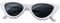 Joopin Klassische Cateye Sonnenbrille Damen Weiß und Polarisierte Sonnenbrille Damen Katzenauge UV400 90er Klassisch Retro Dreieck Party Brille Schmal(Weiß Schwarz)