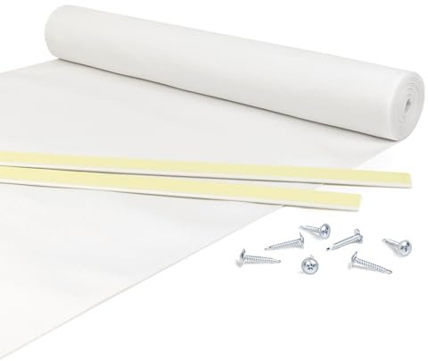 GIURI TESSUTI - FASCIA OMBREGGIANTE in Tessuto al Metro per Pergola e Gazebo (BIANCO, 45 CM)