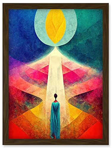 Doppelganger33 LTD Into The Light Abstract Spiritual Painting Artwork Framed Wall Art Print A4