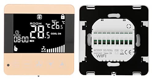 Kaufpart Intelligent LCD Digital Central Air Conditioner Fan Coil Unit Thermostat Temperature Controller AC200-240V(WIFI Type)