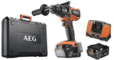 Perceuse-visseuse à percussion 18V BRUSHLESS Heavy duty, 140 Nm, mandrin métal 13 mm, 2 batt. Pro lithium 6,0 Ah HD, chargeur, poignée additionnelle, anti-kickback, en coffret.
