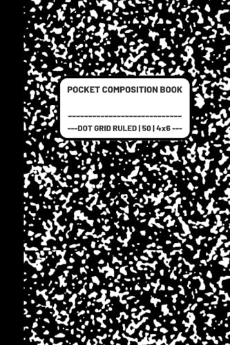 Composition Notebook, Mini Sized Dot Grid Ruled, Pocket Size 4x6in, 50 pages: Mini Composition Book