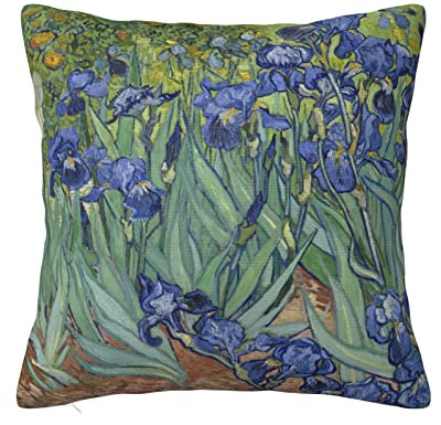 Van Gogh Kissenbezug mit Iris-Blumen-Motiv, 45,7 x 45,7 cm, für Couch, Sofa, Bett, Heimdekoration