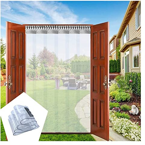 SYFXZZDS Vinyl Streifenvorhang Transparent Wasserdicht Plastikstreifen Türvorhang PVC Vorhang für Tierheim, Lagerhaus, Fabriken (Size : 180x400cm)