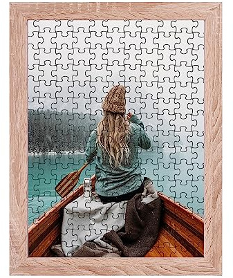 Rahmendesign24 Puzzlerahmen Milano für Puzzle ca. 1000-1500 Teile 80x60cm 60x80cm Sonoma Eiche mit Acrylglas