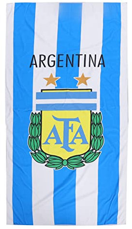 Strandtuch Mit Nationalflagge, übergroß, 139,7 X 71,1 Cm, Badetuch, Baumwolle, Schnelltrocknend, Leicht, Reisehandtuch, Superweich, Nationalmannschaftsschild, Geschenke Für Fans(Argentinien)
