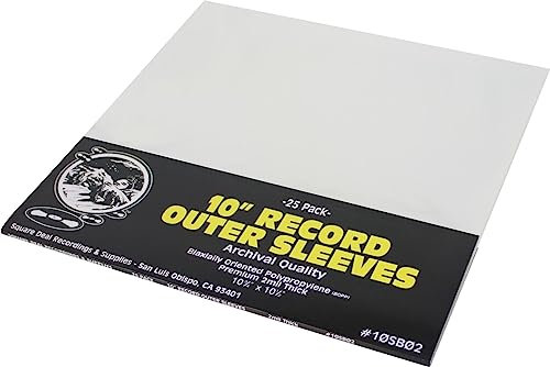 10 Record Outer Sleeves - Super Clear Premium 2 Mil Thick - Archival Quality BOPP - 10SB02 (25)