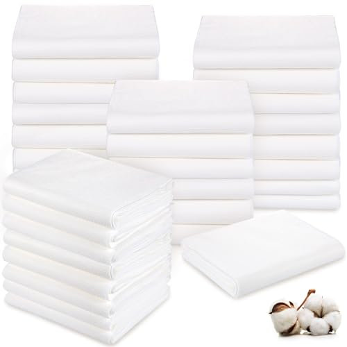 Buryeah 30 toallas de baño desechables de 27.5 x 55 pulgadas, color blanco, toalla de campamento de cuerpo grande, toallas desechables de secado rápido, gruesas, absorbentes para viajes, ducha