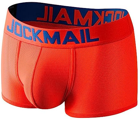 JOCKMAIL sous-vêtements en Maille à séchage Rapide, Boxer pour Hommes, Pantalon en Soie glacée Respirant (M, Orange)