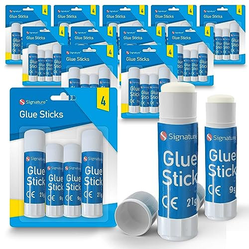 SOL 48pk Glue Sticks Multipack - Large & Mini Sizes for School & Crafts, Non-Toxic Kids Glue, Quick-Dry Adhesive for Paper, Card & Projects, Strong Bond for Detailed & Big Crafting Tasks, Easy to Use