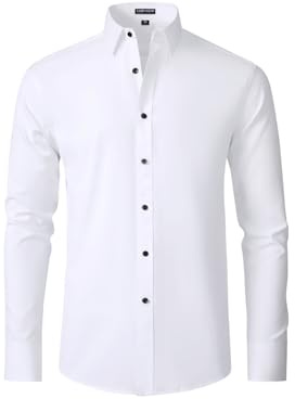 Casey Kevin Camisa Manga Larga Hombre Camisas de Vestir Formal de Negocios Camiseta Traje Slim Fit Dress Shirt
