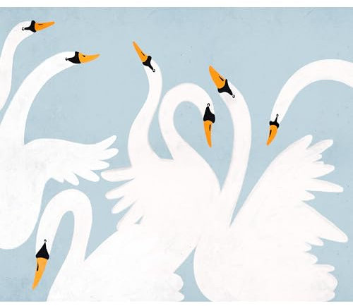 murando - Vlies Fototapete Elegante Naturmotiv 150x105cmVlies Wandtapete XXL Wanddeko Mustertapete Wand Dekoration Vliestapete Wohnzimmer Schlafzimmer Weiße Schwan Tapeten Helle Blaue g-A-10158-a-b