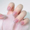 MrCuvaryas 20PCS UV Gel Nagelfolie, Nagelsticker - Fingernägel zum aufkleben, Rosa Verlauf mit Glitzer Gel-Nagelaufkleber für Hände, Nagelfolie Härtend mit Nagelfeile ＆ Stick für Frauen (Light Pink)