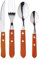 RENBERG WOODY - Set di 24 posate in acciaio inox con manici in legno, resistente e durevole, design accattivante, ideale per l'uso quotidiano