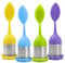 HQSL Sund 4-pc Silicone Loose Leaf Tea Infusers - Fine Mesh Strainer, Lid & Cup Filter for Loose Leaf or Herbal Tea