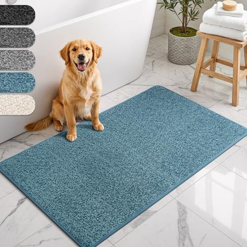 Bodenständig® Badematte blau – rutschfest & Waschbar – Saugstarke Badezimmermatte – Hygienischer Duschvorleger – Badvorleger rutschfest waschbar 40x60 cm schnelltrocknend
