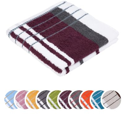liebling Handtuch, 100% Baumwolle, Serie Potsdam, 50 x 100 cm, 60 Grad waschbar, trocknergeeignet, Farbe: Brombeere & anthrazit