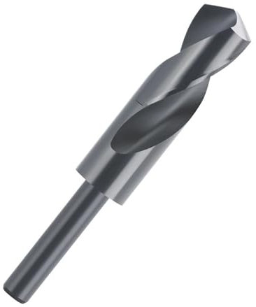 1 foret en acier rapide à tige réduite de 1/2 pouce, diamètre 14-25 mm, foret à trou en métal avec revêtement noir, foret hélicoïdal(15mm)