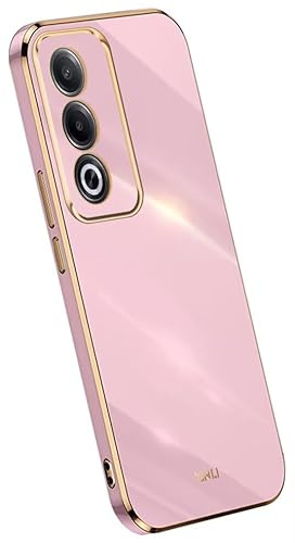 Topme Custodia in Silicone per OPPO A80 5G (6.67 Inches), [ Cover per Telefono in Stile Bordo Dorato] - Viola