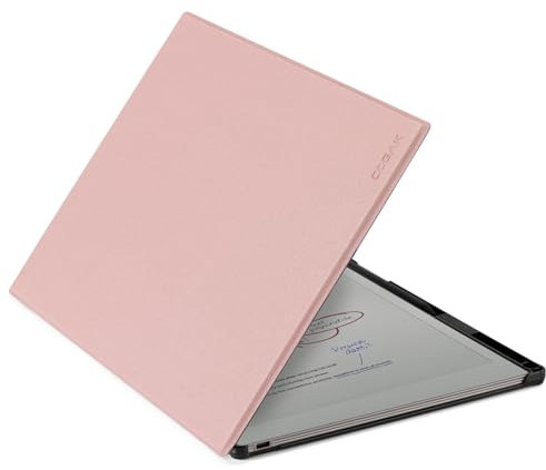 CoBak Case for reMarkable Paper Pro Color Tablet - Auto Sleep/Wake Hard Back Shell Protective Book Folio Cover with Built-in Pen Holder and Nibs Holder - for 11.8 2024 Released, Rose Gold