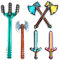 Hilloly 6 PCS Inflatable Swords for Kids, Inflatable Toys,Inflatable Swords Weapons Inflatable Long Swords 65 CM Blow up Swords Inflatable Pickaxes Hatchet Trident Cosplay Pixel Party Supplies