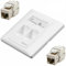 Premium RJ45 Ethernet Wall Socket | Single/Dual RJ45 Faceplate Set with Premium CAT8/CAT7/CAT6A Shielded Keystone Jack 10/40 Gbps/POE/Fits UK Backbox (Dual RJ45, CAT 6A (Shielded))