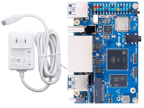 Orange Pi RV2 2GB/4GB/8GB LPDDR4x RISC-V Single Board Computer with 8-Core 64-Bit Processor, Wi-Fi 5.0/Bluetooth 5.0, Development Board Run Linux/Ubuntu/OpenHarmony(8GB+Power Supply)
