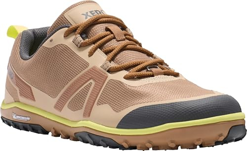 Xero Shoes Men's Scrambler Low EV Barefoot Trail Run Shoes,, Dark Irish Cream/Sunny Lime, 7 UK
