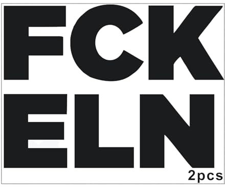 T TAKONE FCK ELN Aufkleber – 2x Anti Musk Sticker 13x10 cm, Fuck Elon Tesla Statement, Satirisch & Provokant