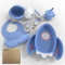 PW Baby 10 Pcs Blue Weaning Set - Complete Toddler Feeding Kit w/Sectioned Plate, Suction Bowls, Cutlery with Mouth Guard, Straw Cup, Bib & Mat - Non-Slip - for Toddlers & Baby Gift