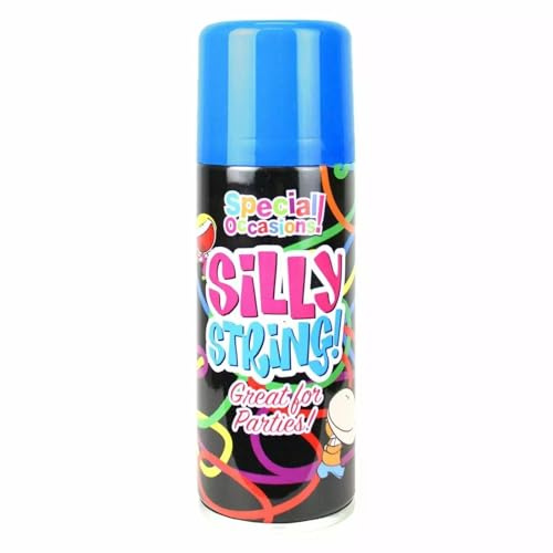 Party Silly String – Fun 200ml Spray for Birthdays, Festivals, Weddings, Celebrations & Party Games – Available in Multiple Colours (Blue Spray - 8002B)