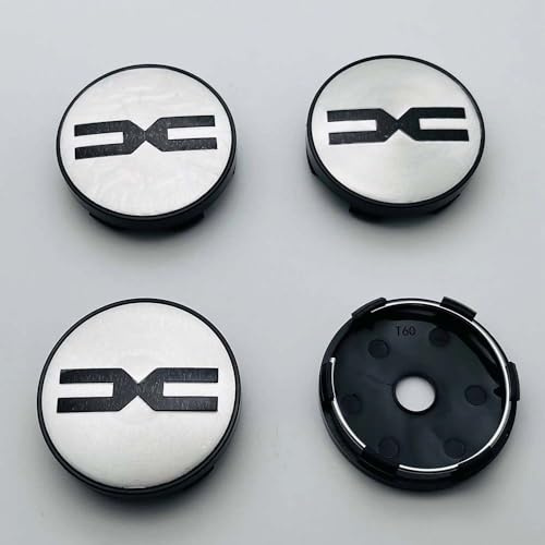 DHNBKLS 4Stück Auto Radnabenkappen Wheel Caps Radnabenabdeckung Kompatibel mit 56mm 60mm Dacia Logan Sandero Duster Lodgy Spring Jogger Dokker Stepway Bigster Autoteile Komponenten,C-60mm