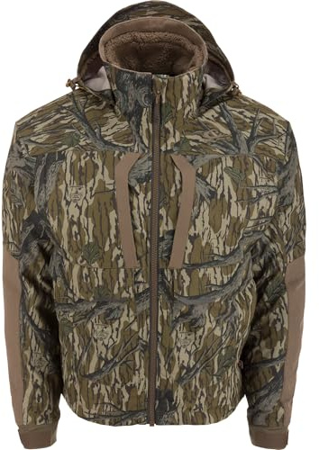 Drake Waterfowl Men's LST BMF 3-in-1 Pit Jacket with Primaloft - Waterproof Resistant Hooded Shell, Insulated Inner Layer, Mossy Oak Original Treestand, Large