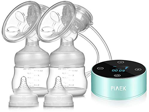 Milchpumpe, Elektrische Milchpumpe Doppel Milchpumpe 3 Modi und 10 Saugstufen Wiederaufladbare BrustpumpeMuttermilch Abpumpenmit Touchscreen-LED, BPA-frei（blau）