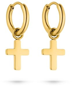 s.Oliver Damen Schmuck – Ohrringe aus Edelstahl mit Kreuzanhänger in verschiedenen Farben – Modern & Stilvoll – Perfekte Geschenkidee