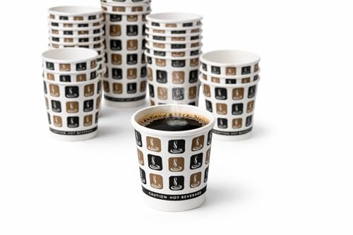 KAV Disposable Coffee Paper Cups 8 oz - Pack of 1000 Hot Drink Cups, Leak-Resistant Single Wall Paper Cups for Tea, Coffee, Vending & Events, Food-Grade, Recyclable Beverage Cups