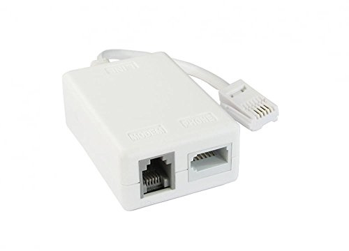 Alida Systems – ADSL mikrofilter (2 portar) – Ethernet, RJ11 – kompatibel med PC, smartphone, surfplatta och mer – hemmabruk – vit