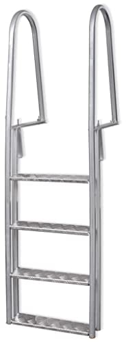 vidaXL Poolleiter 4 Stufen Aluminium 167cm Anlegeleiter Schwimmbad Leiter