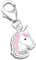 FANTASTIC NAILS COSMETIC COLLECTIONS Damen Charm Anhänger für Armbänder 925 Sterling Silber mit Zirkonia Karabiner Pferd Einhorn K406o +V2