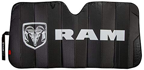 Plasticolor 003860R01 RAM Logo schwarz matt Finish Front Windschutzscheibe Akkordeon Sonnenschutz