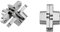 Charnières invisibles à encastrer - Pour panneau d'épaisseur maxi : 30 mm - Pour panneau d'épaisseur mini : 22 mm - Largeur : 12,5 mm - Longueur : 59 mm - POTTKER