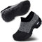 STQ Zapatillas de Mujer Deportivas Sin Cordones Zapatos Cómodo Ligero Exterior y Interior Casual Sneakers Gris Negro 35 EU