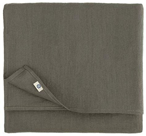 Linen & Cotton Tischdecke Hygge - 100% Leinen, Grau 100x100 cm | Mitteldecke Klein Quadratisch, Tischtuch, Tischwäsche Landhausstil, Festliche Frühling/Home, Für Küche Restaurant Cafe Hotel