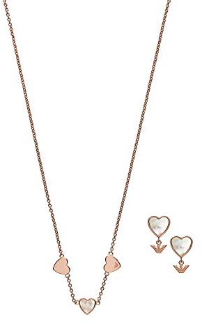 Emporio Armani EG3416221 Damen Collier Herz Set Rose Weiß