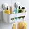 Luxear Duschkorb mit Saugnapf Ohne Bohren, Wasserdichte Badezimmer Duschablage zum hängen, Duschregal Badregal Wandregal mit Ablauföffnungen für Shampoo, Ölbeständige Küche Organizer, Tragkraft 10 KG