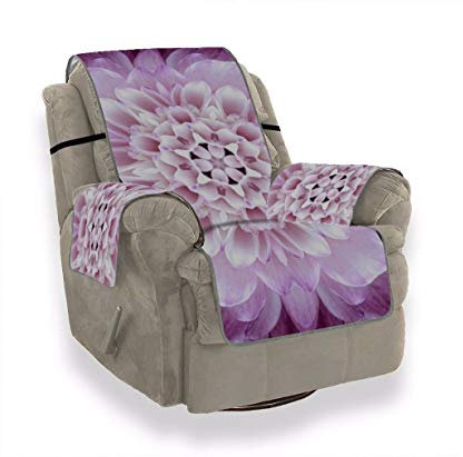 A.Monamour Sofabezug Sofaüberwurf Sesselschoner Lila Rosa Blume Mandala Design Blumenhintergrund Samt Sesselbezug Sesselhusse Sessel Abdeckung Sesselschutz Stuhl Abdeckung Stuhlschutz