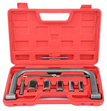 10Pcs Valve Spring Compressor Kit Removal Installer Tool Valve Spring Compressor Kit Strut Coil Spring Compressor Extractor Tool Set For Motorcycle Car Van ATV Bike