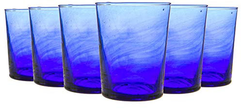 Nicola Spring 6 Piece Meknes Recycled Tumbler Glasses Set - Drinking Glass - 215ml - Blue