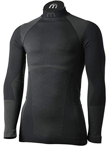 MICO - Herren Unterwäsche mit hohem Kragen, Underwear Warm Control - Schwarz-1